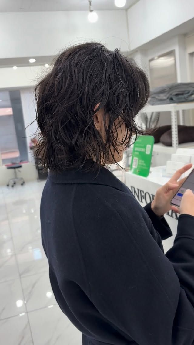 히피펌 · 단발