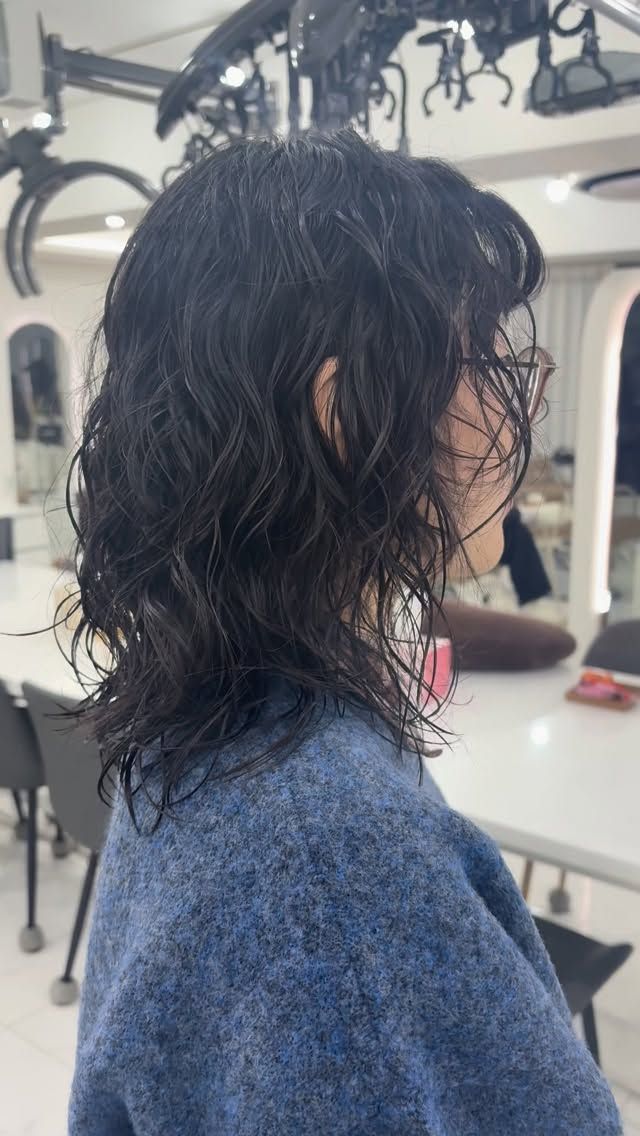 히피펌 · 단발