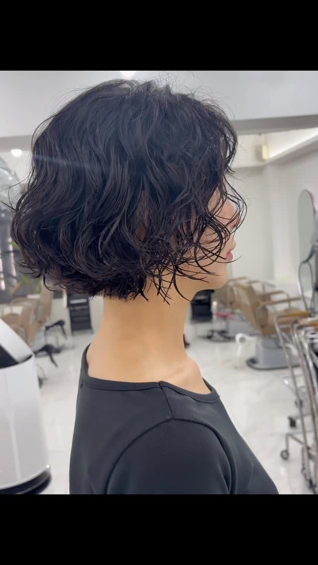 히피펌 · 단발